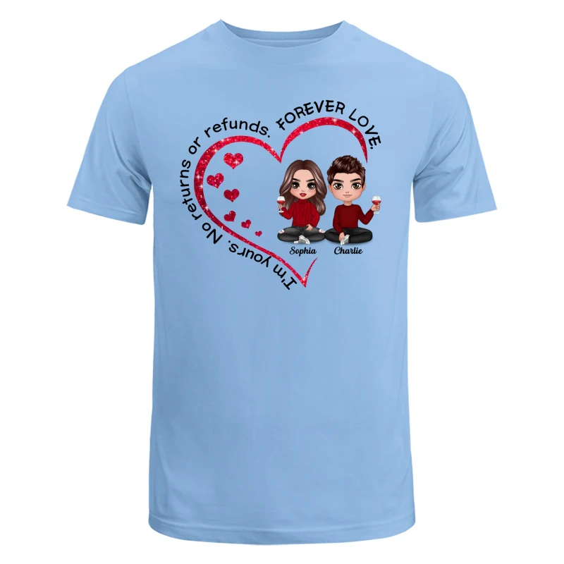 Doll Couple Sitting Inside Heart Valentine‘s Day Gift Personalized Shirt - Image 8