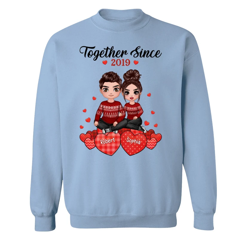 Doll Couple Sitting On Hearts Personalized Shirt - Image 20