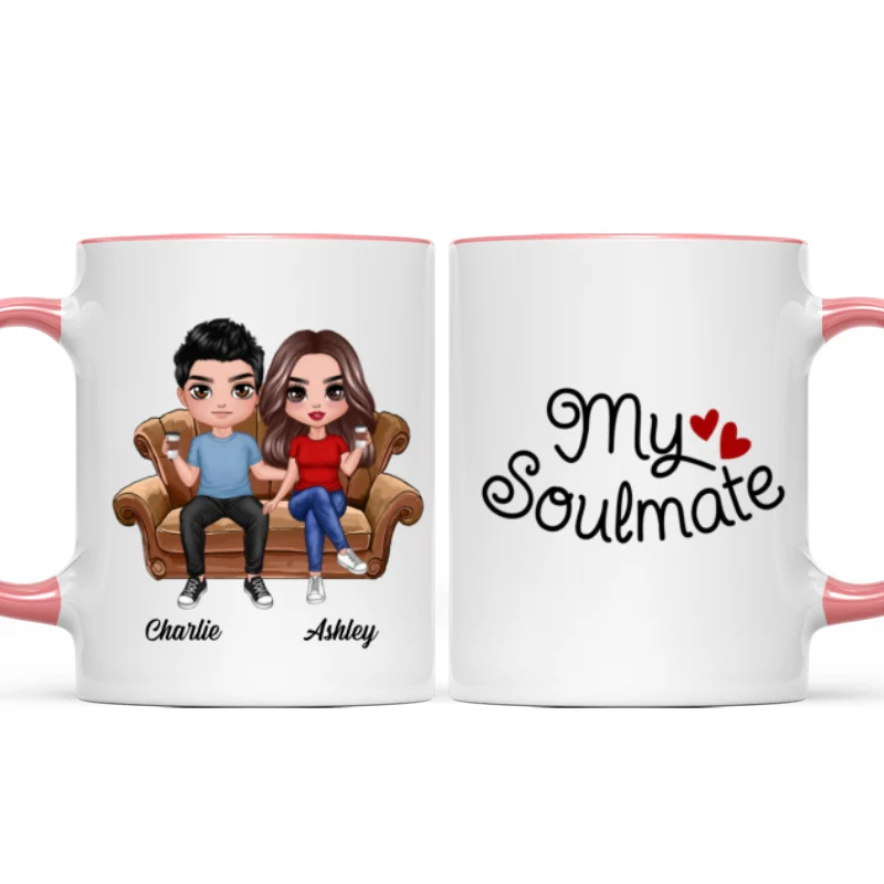 Doll Couple Sitting On Sofa Personalized Mug - Image 10