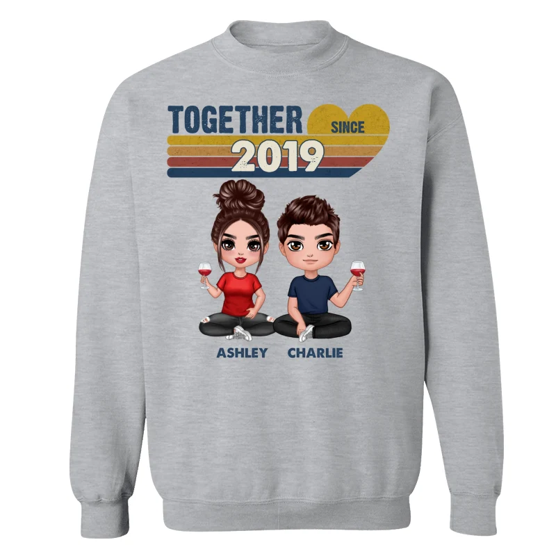 Doll Couple Sitting Together Since Retro Personalized Shirt - Gift For Him Gift For Her - Image 18