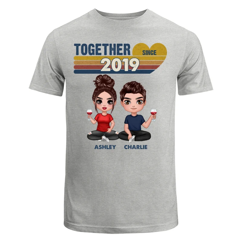 Doll Couple Sitting Together Since Retro Personalized Shirt - Gift For Him Gift For Her - Image 6