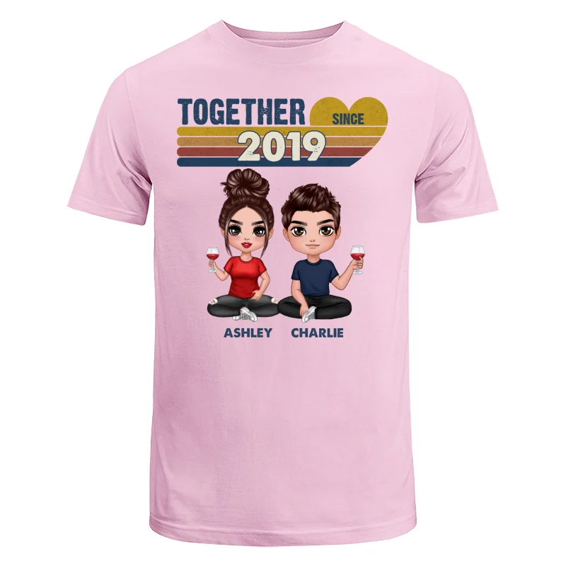 Doll Couple Sitting Together Since Retro Personalized Shirt - Gift For Him Gift For Her - Image 7