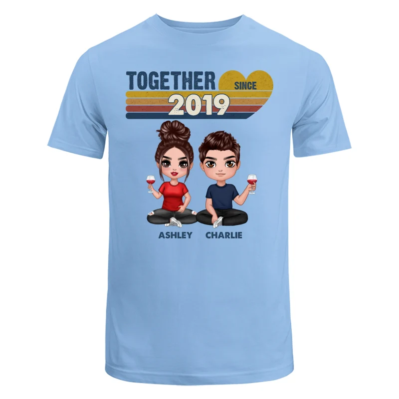 Doll Couple Sitting Together Since Retro Personalized Shirt - Gift For Him Gift For Her - Image 8
