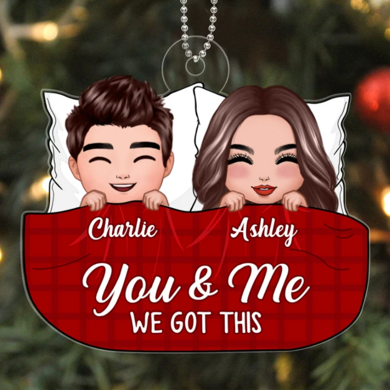 Doll Couple Sleeping On Bed Christmas Gift Personalized Acrylic Ornament - Image 5