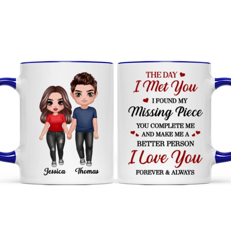 Doll Couple Standing Found My Missing Piece Gift For Him For Her Mug - Image 5