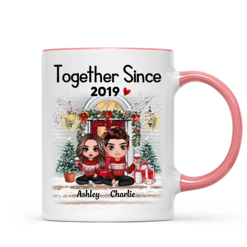 Doll Couple Together Since Front Porch Christmas Personalized Mug - Image 6