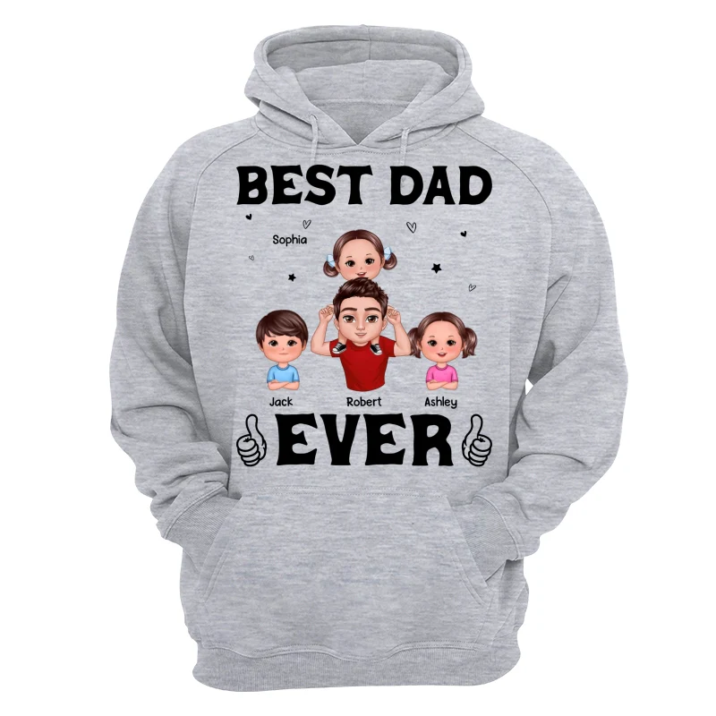 Doll Dad And Kid Piggy Back Best Dad Ever Personalized Shirt - Image 14