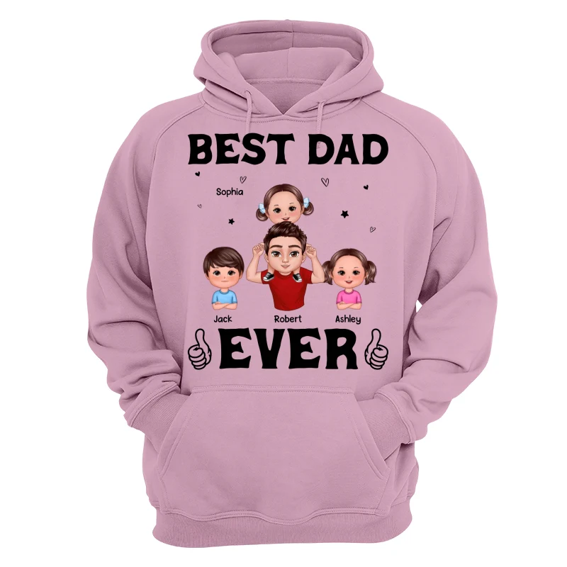 Doll Dad And Kid Piggy Back Best Dad Ever Personalized Shirt - Image 15