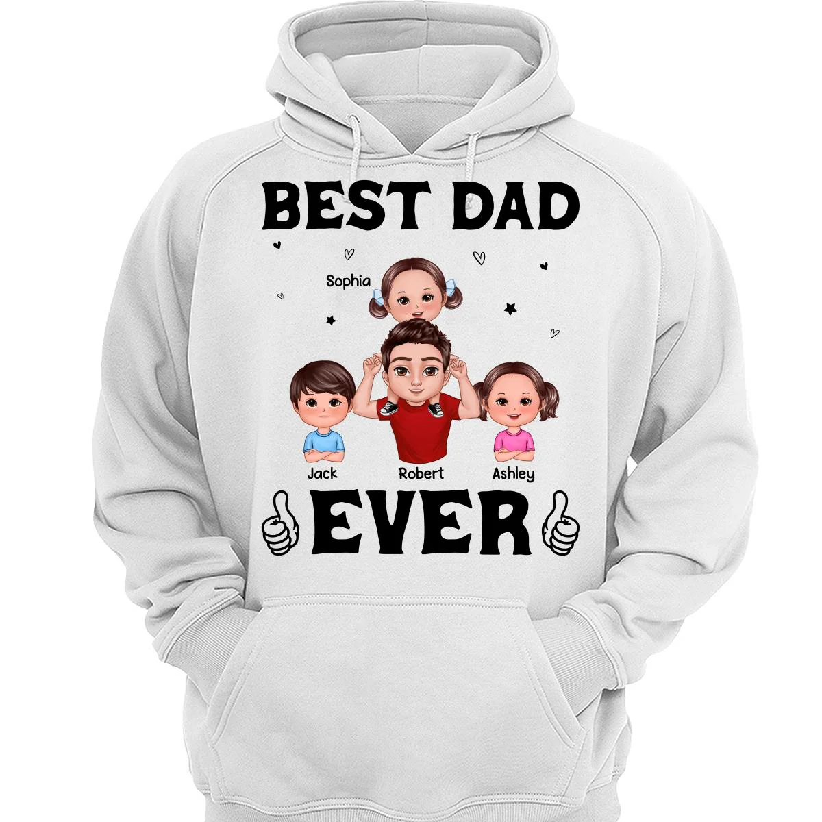 Doll Dad And Kid Piggy Back Best Dad Ever Personalized Shirt - Image 3