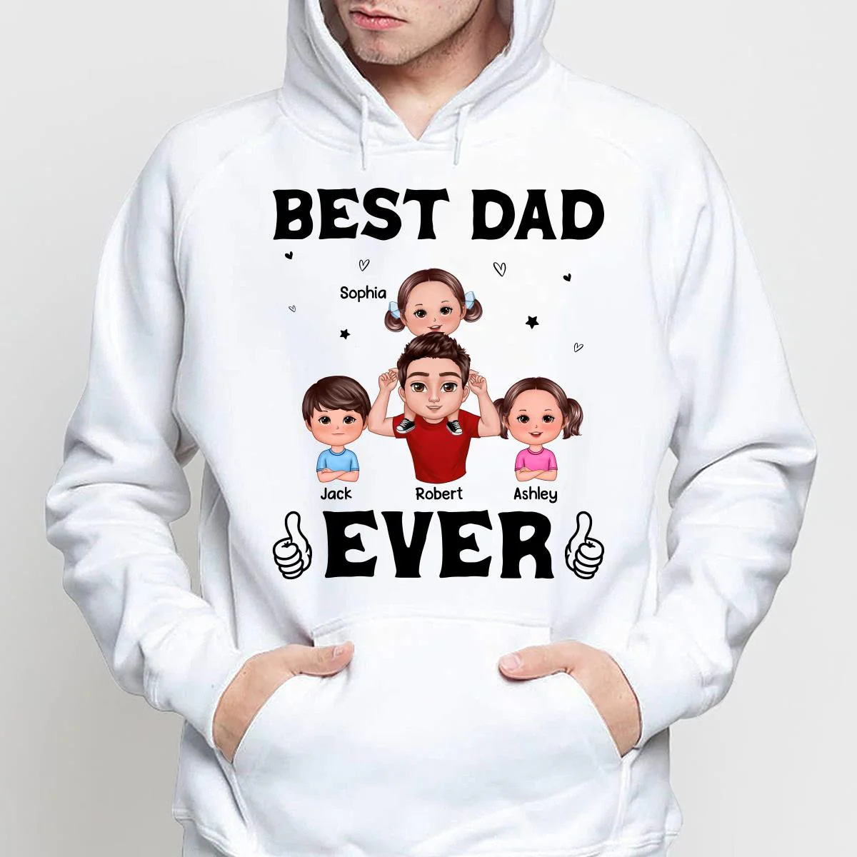 Doll Dad And Kid Piggy Back Best Dad Ever Personalized Shirt - Image 4