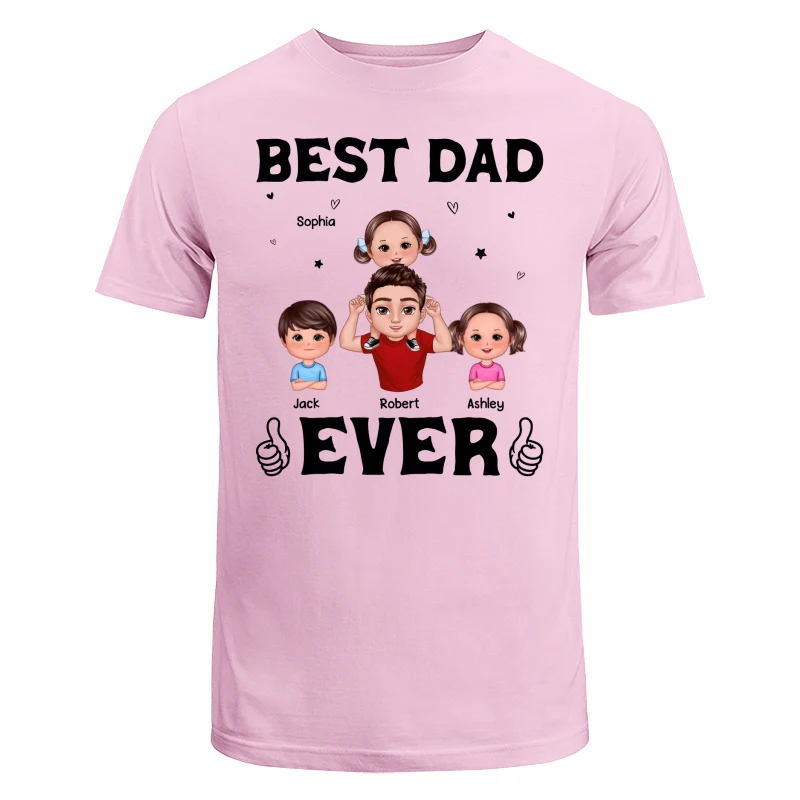 Doll Dad And Kid Piggy Back Best Dad Ever Personalized Shirt - Image 7