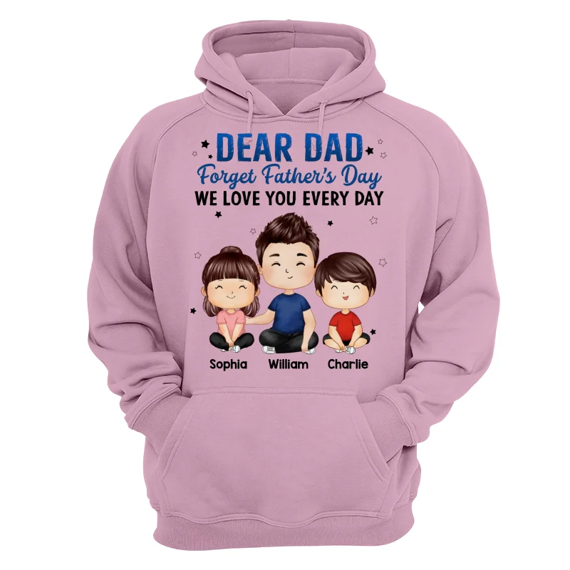 Doll Dad And Kids Sitting Watercolor Style Dear Dad Forget Father‘s Day Personalized Shirt - Image 15