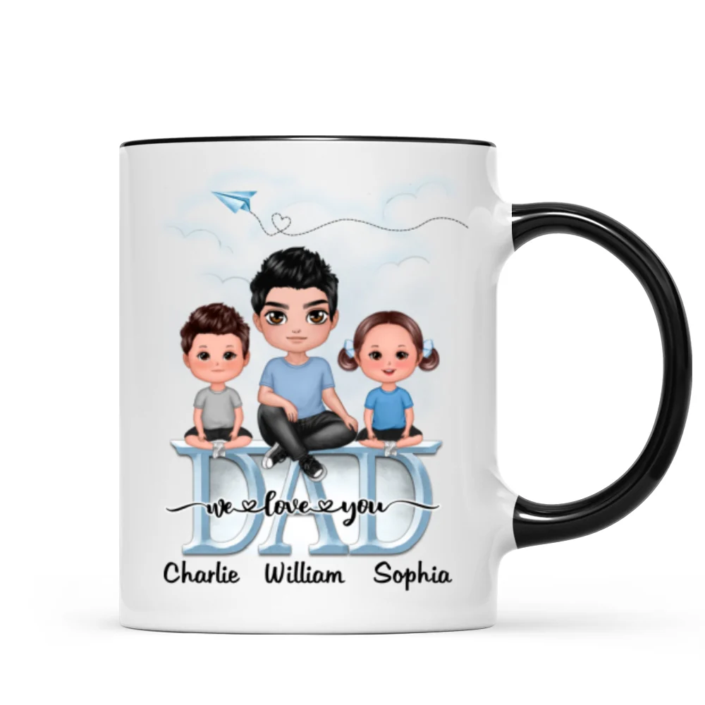 Doll Dad Grandpa And Kids On Text Personalized Mug - Image 5