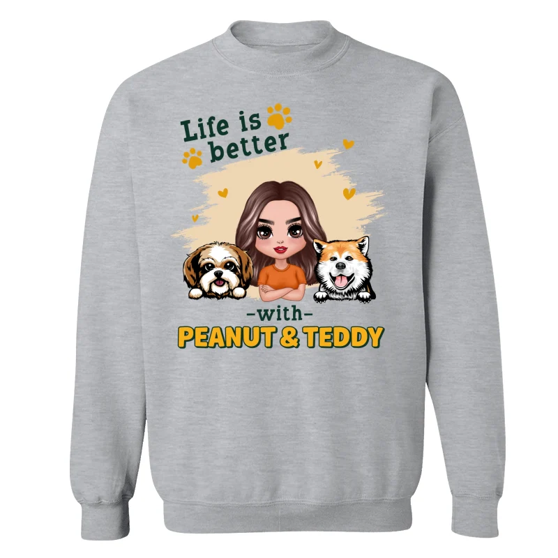 Doll Dog Mom Life Is Better With Dogs Personalized Shirt - Image 18