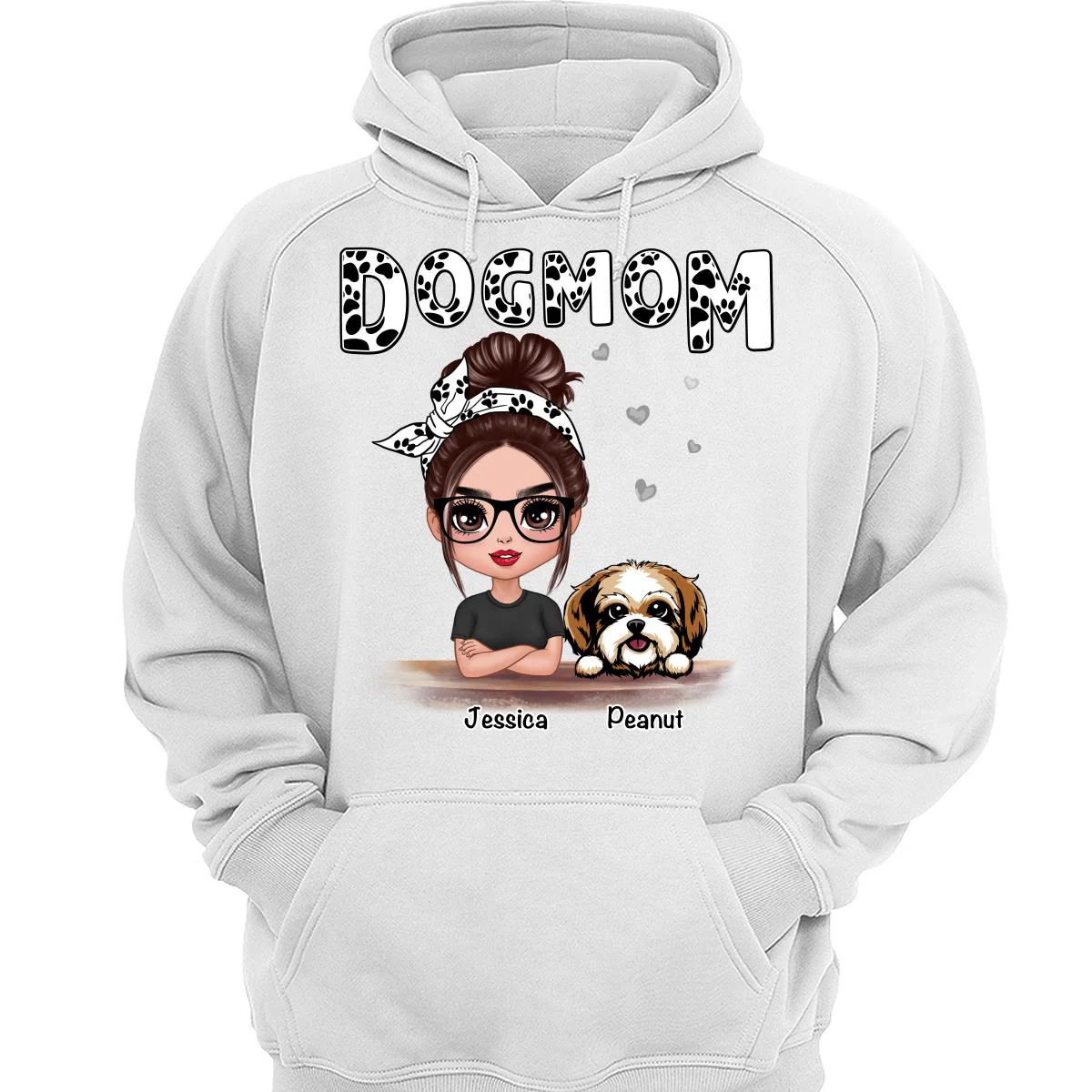 Doll Dog Mom Paw Pattern Personalized Shirt - Image 3