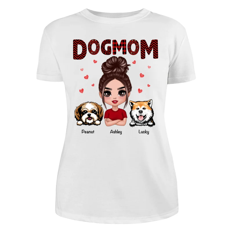 Doll Dog Mom Red Pattern Personalized Shirt - Image 9