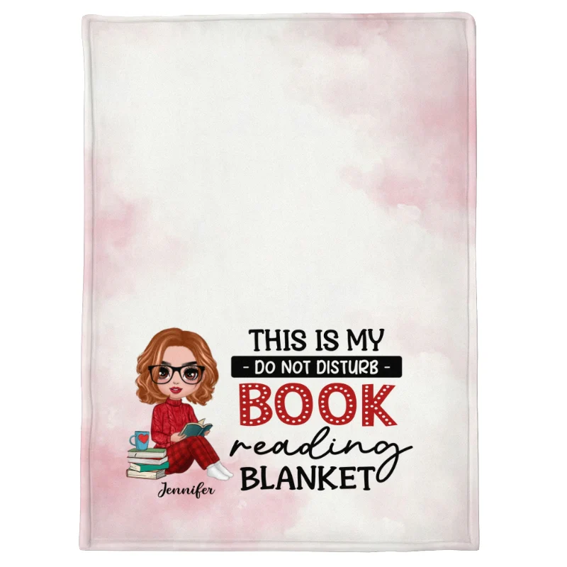 Doll Girl My Do Not Disturb Book Reading Personalized Blanket - Image 6