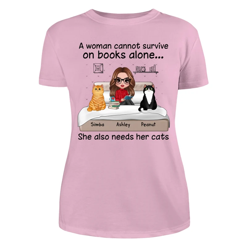 Doll Girl Reading Books On Bed With Cats Personalized Shirt - Image 11