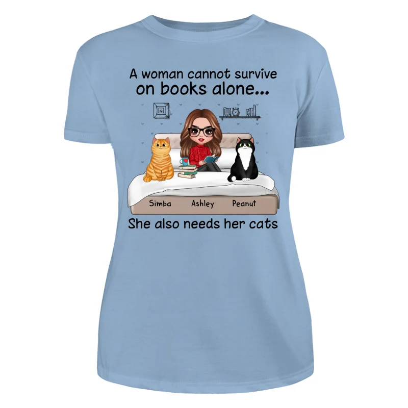 Doll Girl Reading Books On Bed With Cats Personalized Shirt - Image 12