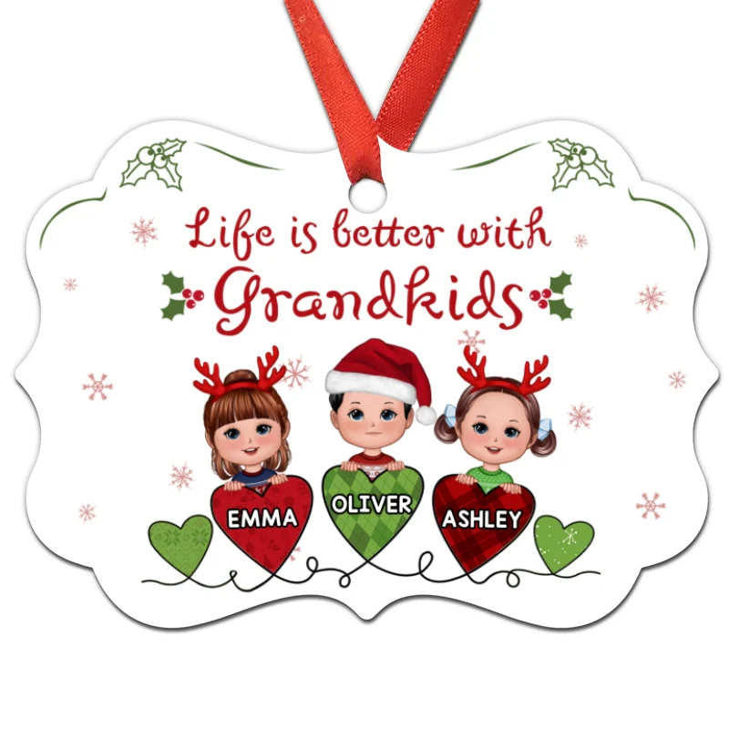 Doll Grandkids Heartstrings Personalized Christmas Ornament