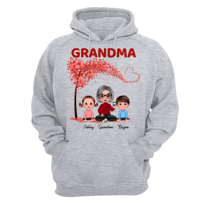 Doll Grandma & Grandkids Under Heart Tree Personalized Shirt - Image 17