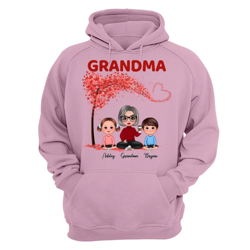 Doll Grandma & Grandkids Under Heart Tree Personalized Shirt - Image 18