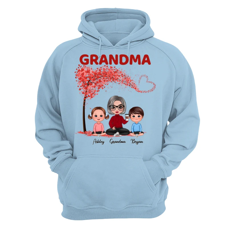 Doll Grandma & Grandkids Under Heart Tree Personalized Shirt - Image 19