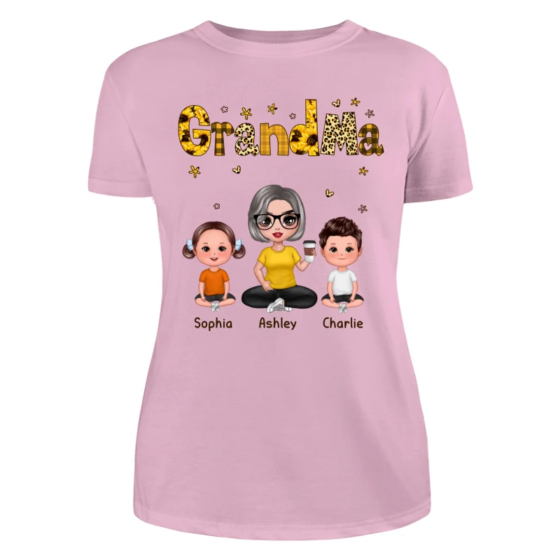 Doll Grandma Grankids Yellow Pattern Personalized Shirt - Image 11
