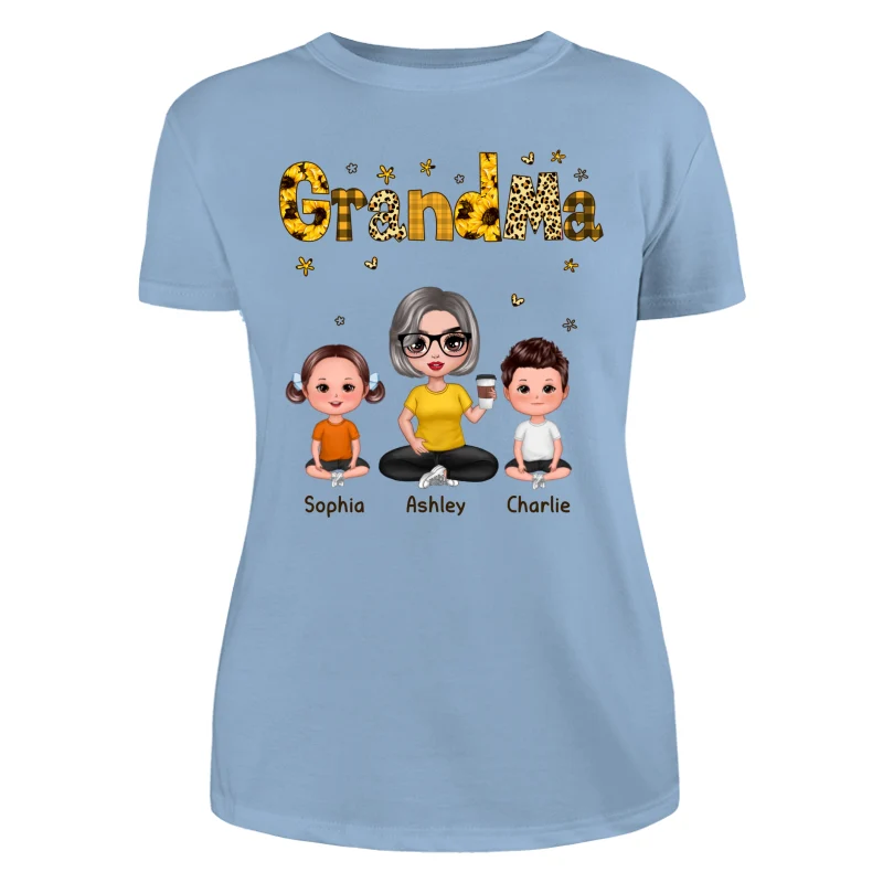 Doll Grandma Grankids Yellow Pattern Personalized Shirt - Image 12