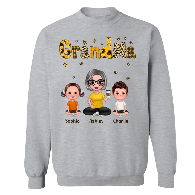 Doll Grandma Grankids Yellow Pattern Personalized Shirt - Image 18
