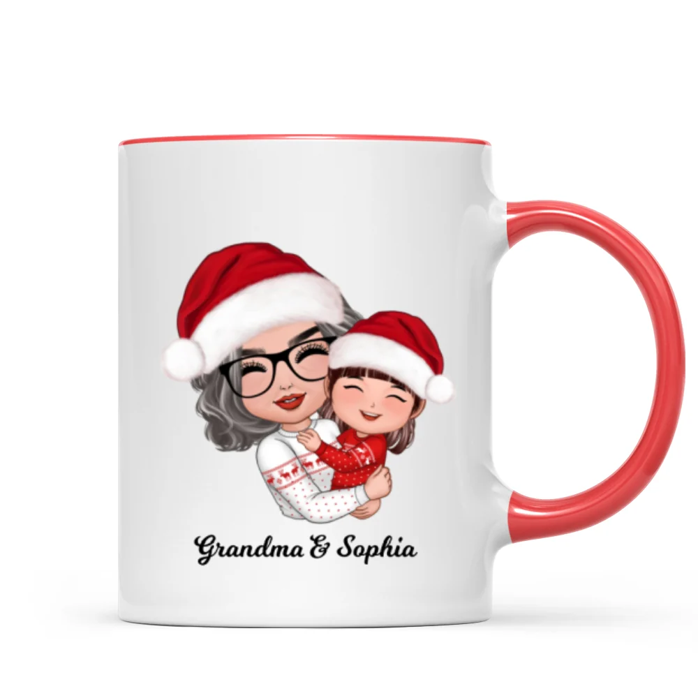 Doll Grandma Mom Hugging Kid Christmas Gift For Granddaughter Grandson Personalized Mug - Image 7
