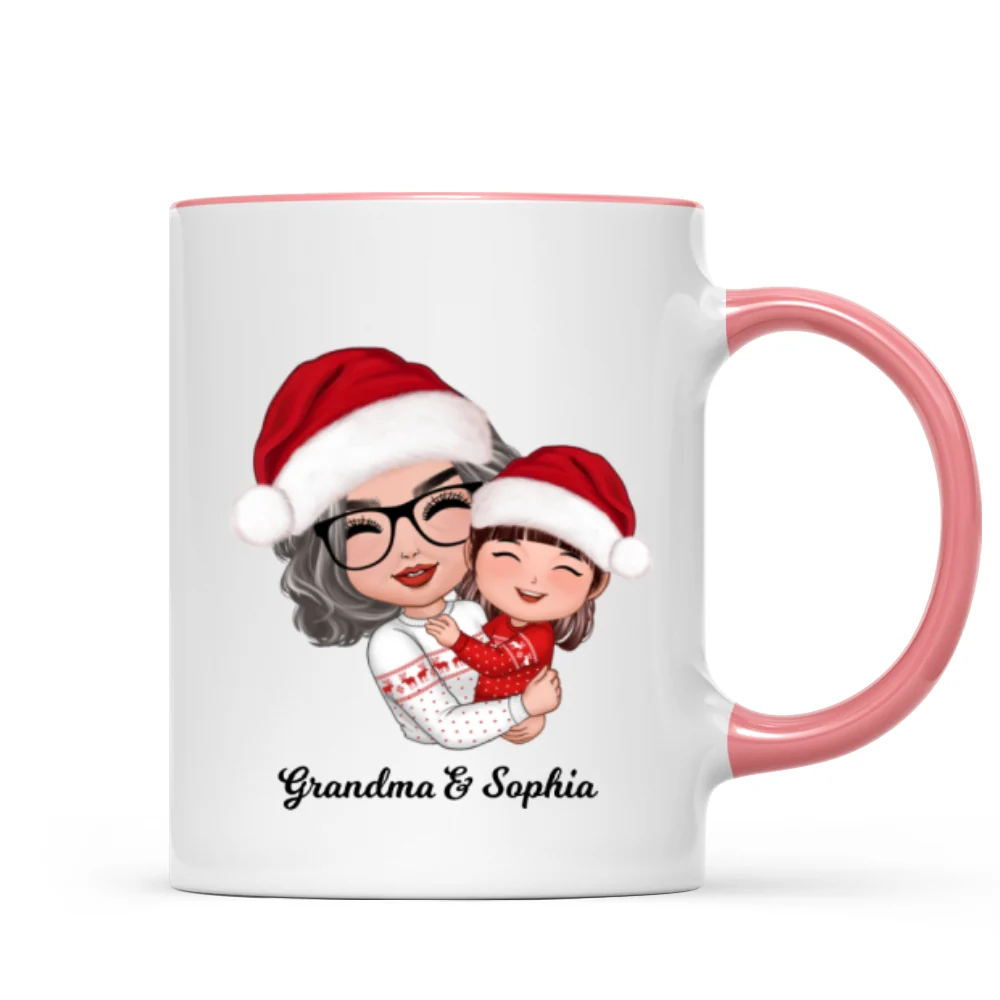Doll Grandma Mom Hugging Kid Christmas Gift For Granddaughter Grandson Personalized Mug - Image 9