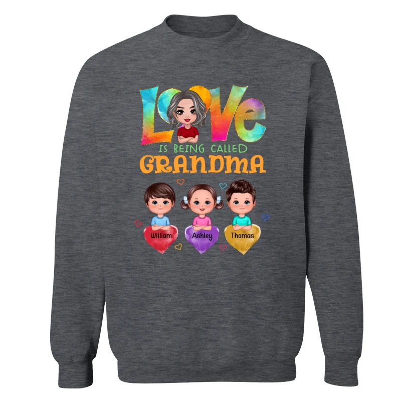 Doll Grandma With Grandkids Colorful Pattern Love Is Being Call Grandma Personalized Shirt - Image 12