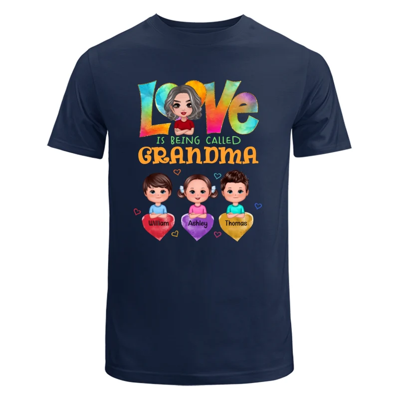 Doll Grandma With Grandkids Colorful Pattern Love Is Being Call Grandma Personalized Shirt - Image 5