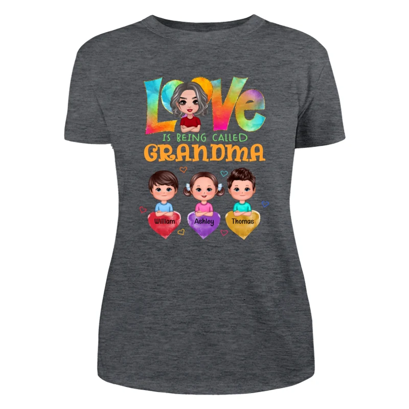 Doll Grandma With Grandkids Colorful Pattern Love Is Being Call Grandma Personalized Shirt - Image 8