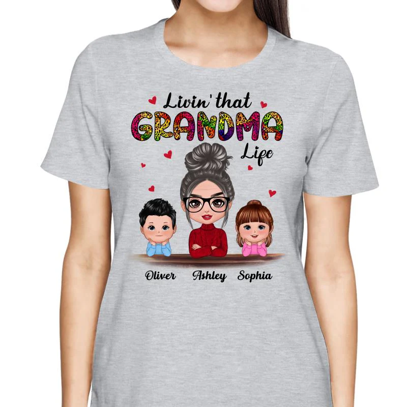 Doll Kids Chin On Hands Grandma Life Personalized Shirt - Image 2