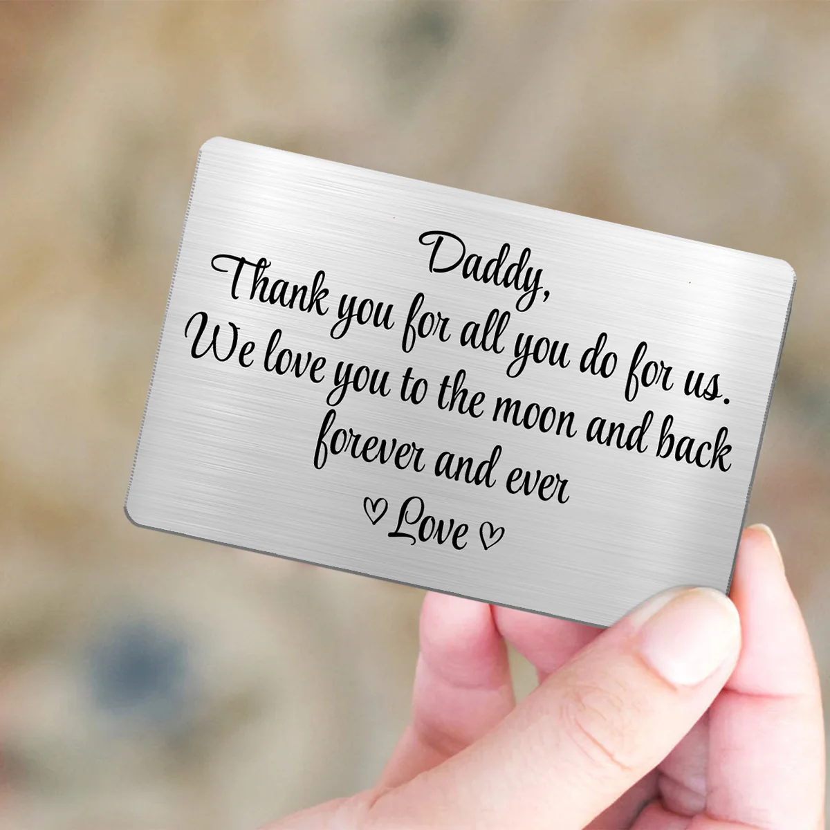 Doll Kids Dad Thank You For All Personalized Metal Wallet Card - Image 5