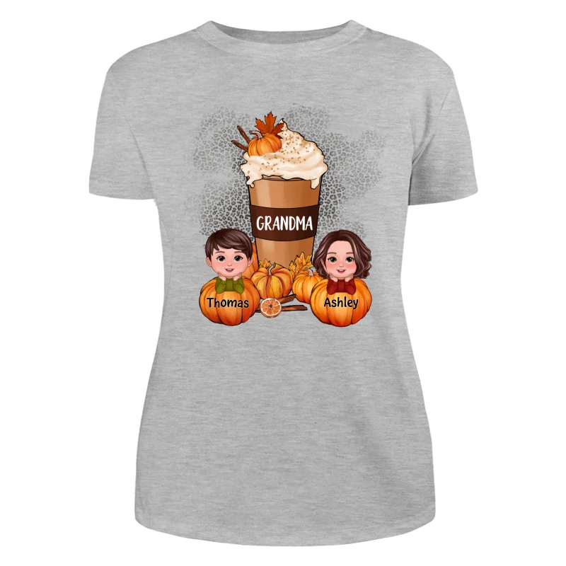 Doll Kids Grandma Mom Pumpkin Spice Latte Personalized Shirt - Image 10