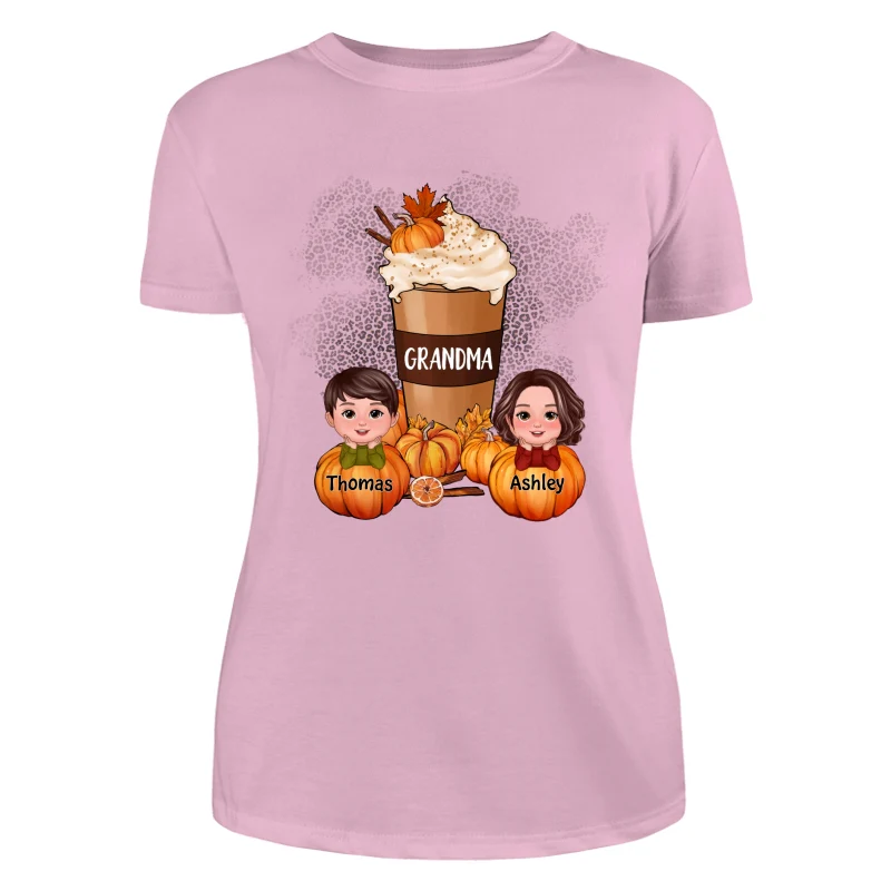 Doll Kids Grandma Mom Pumpkin Spice Latte Personalized Shirt - Image 11