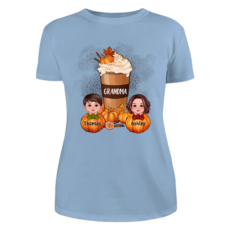 Doll Kids Grandma Mom Pumpkin Spice Latte Personalized Shirt - Image 12