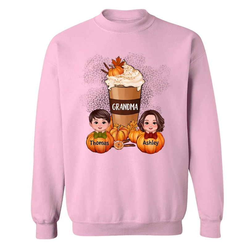 Doll Kids Grandma Mom Pumpkin Spice Latte Personalized Shirt - Image 19