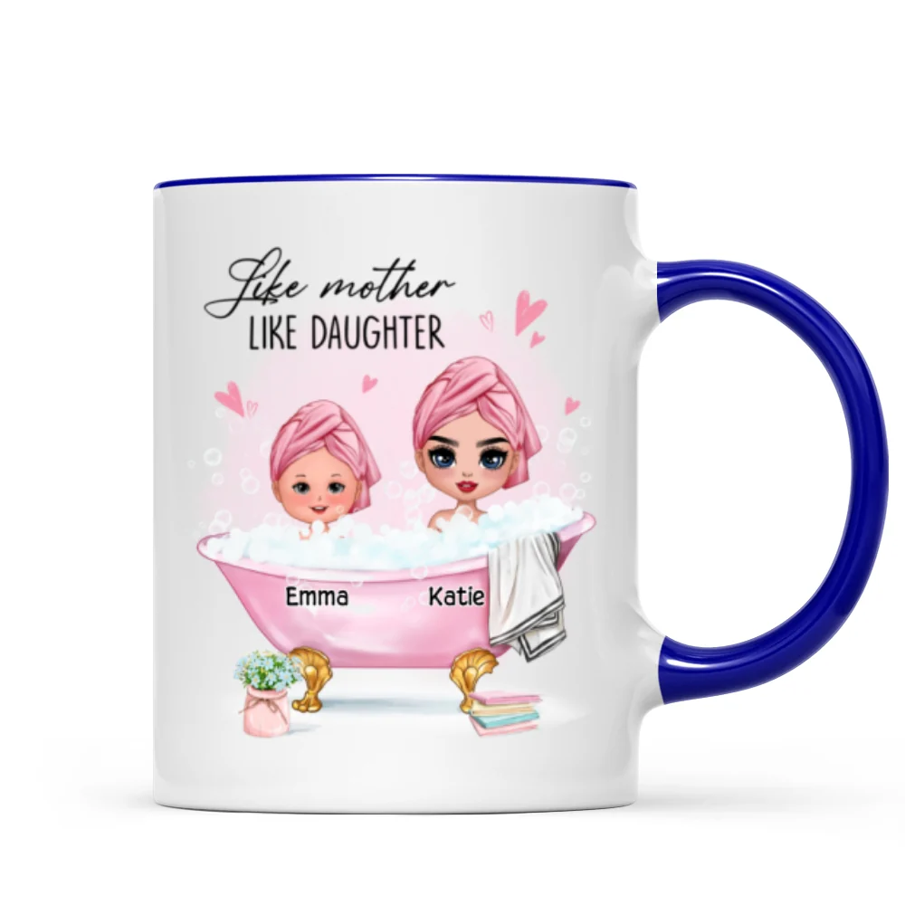 Doll Like Mother Like Daughter In The Bathtub Personalized Mug - Image 6