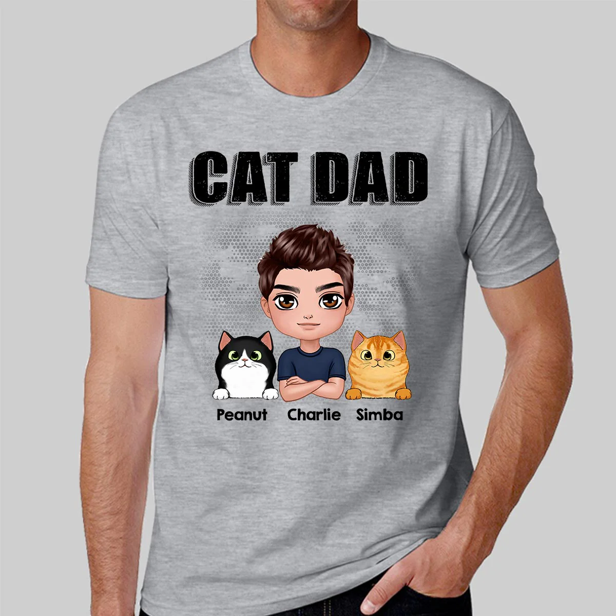 Doll Man Cat Dad Gift For Cat Lovers Personalized Shirt - Image 2