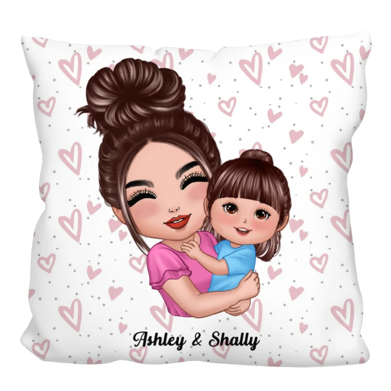 Doll Mom Grandma Auntie Hugging Kids Gift Personalized Pillow - Image 4