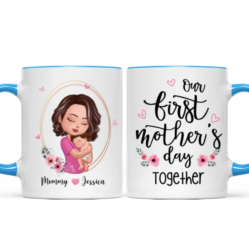 Doll Mom Holding Baby Our First Mother‘s Day Together Personalized Mug - Image 8
