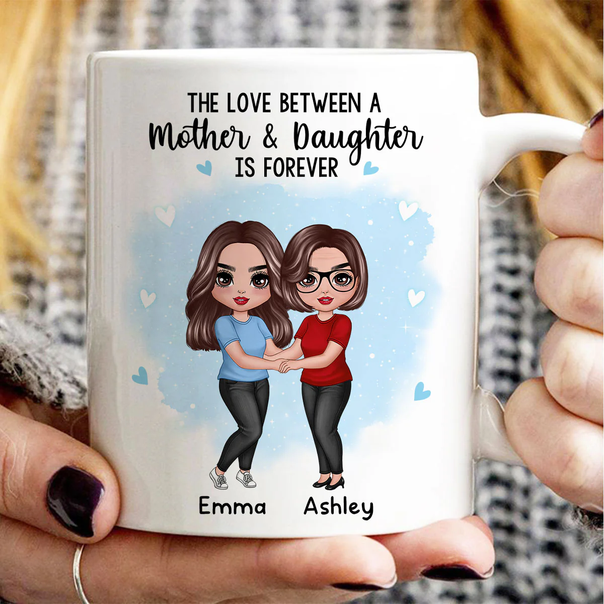 Doll Mother Daughters Hugging Like Mother Like Daughter Personalized Mug - Image 3