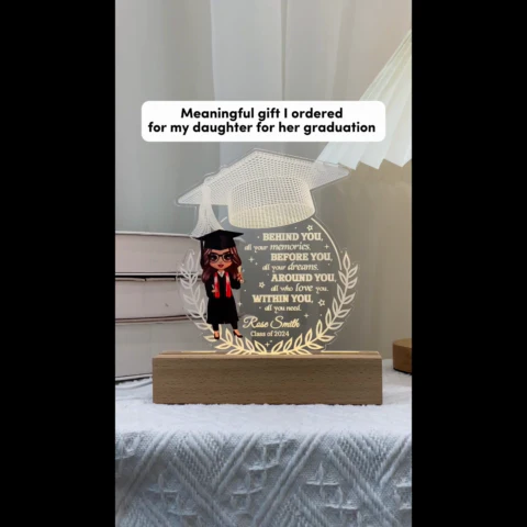 [EXCLUSIVE LIMITED EDITION] Class of 2024 Behind You All Your Memories Graduation Gift Personalized Custom Shape Warm LED Night Light - Image 2