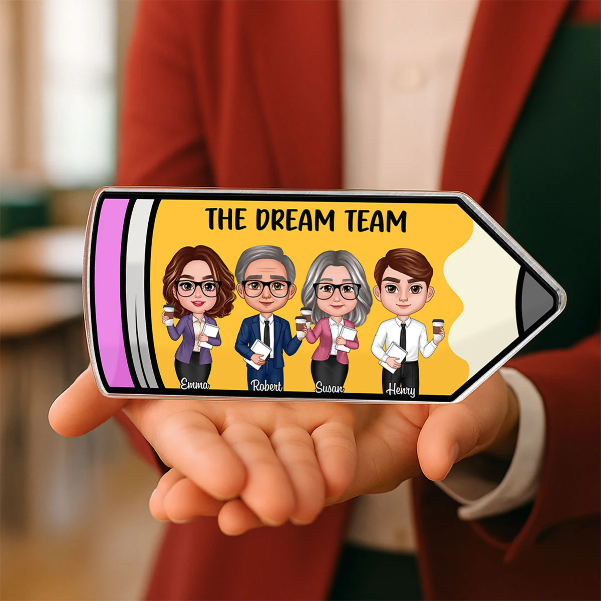Doll Teacher Best Friends Colleagues Pencil Personalized Acrylic Block, Back To School Gift, Teacher Appreciation Gift - Image 4