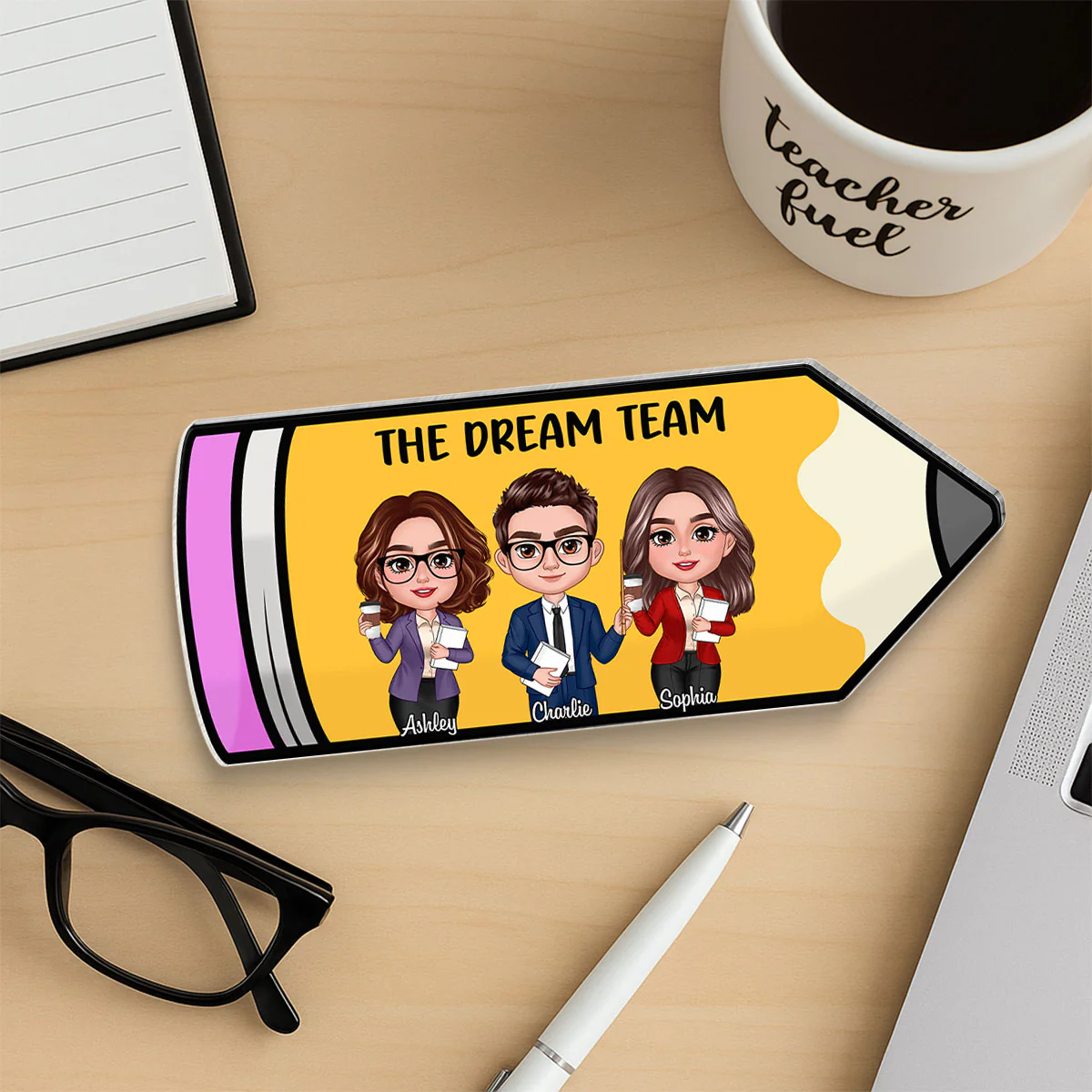 Doll Teacher Best Friends Colleagues Pencil Personalized Acrylic Block, Back To School Gift, Teacher Appreciation Gift - Image 5