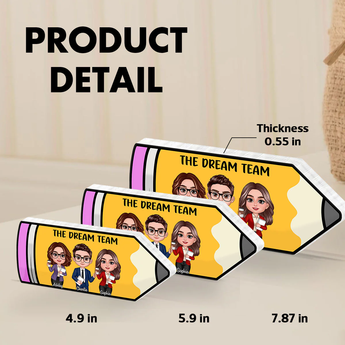 Doll Teacher Best Friends Colleagues Pencil Personalized Acrylic Block, Back To School Gift, Teacher Appreciation Gift - Image 6